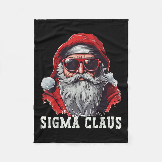 Sigma Claus Santa Funny Christmas Rizz Meme Xmas _ Fleece Blanket (Front)