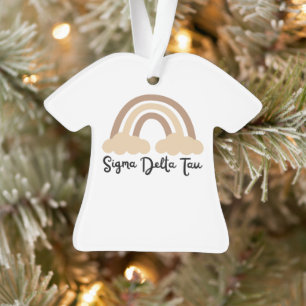 Sigma Delta Tau Brown Tan Rainbow Ornament