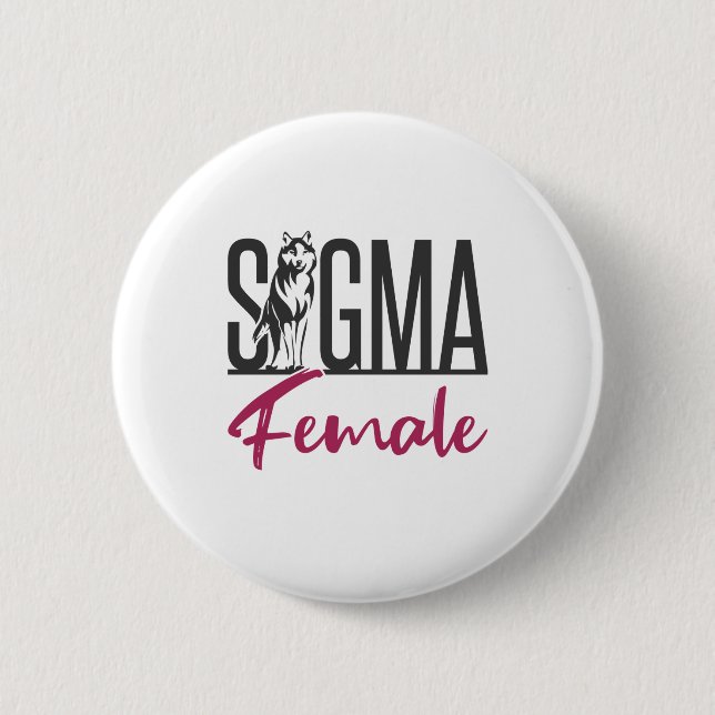 Sigma Female Lone Wolf 6 Cm Round Badge (Front)