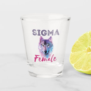 Sigma Female Wolf Lone Loner Meme Shot Glass