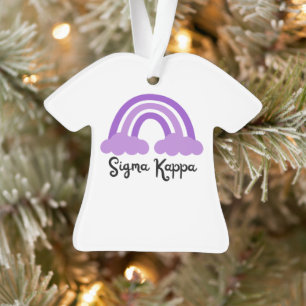 Sigma Kappa Sorority Purple Monochrome Rainbow Ornament