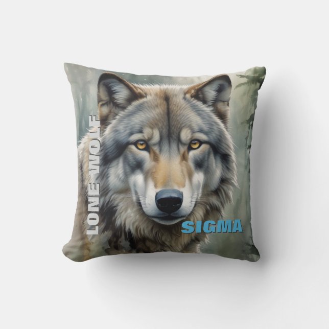 Sigma Male Lone Wolf Cushion (Front)