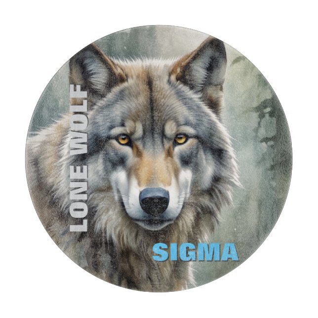 Sigma Male Lone Wolf Cutting Board (Front)