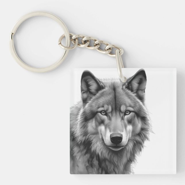 Sigma Male Lone Wolf Key Ring (Front)