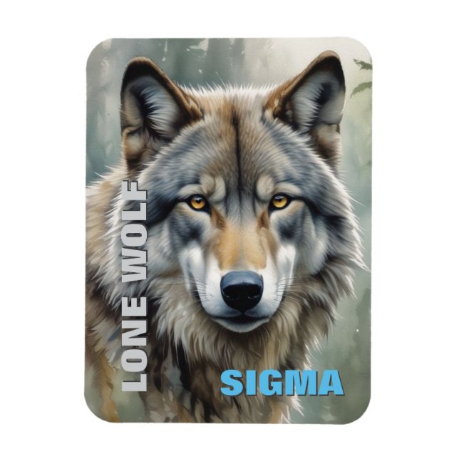 Sigma Male Lone Wolf Magnet (Vertical)
