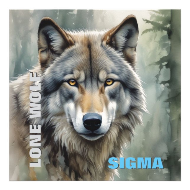 Sigma Male Lone Wolf Photo Print (Front)