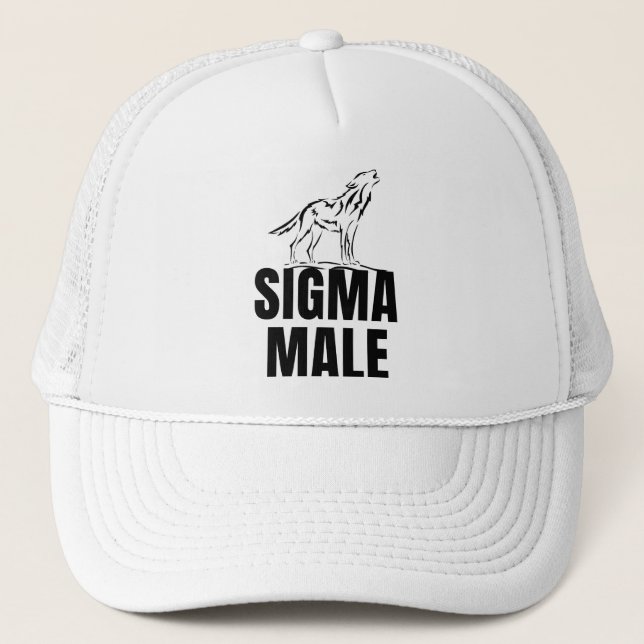 Sigma Male Lone Wolf Trucker Hat (Front)