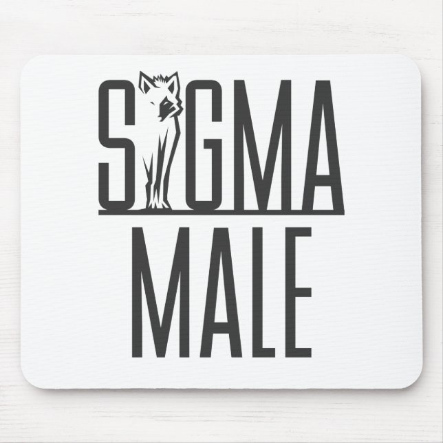 Sigma Male Wolf Lone Loner Meme Mouse Mat (Front)