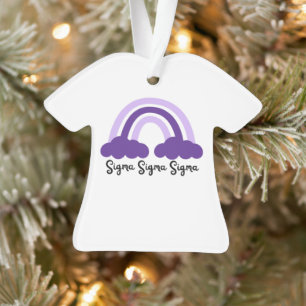 Sigma Sigma Sigma Sorority Purple Rainbow Ornament