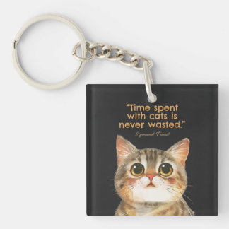 Sigmund Freud Cat Quote Acrylic Key Ring
