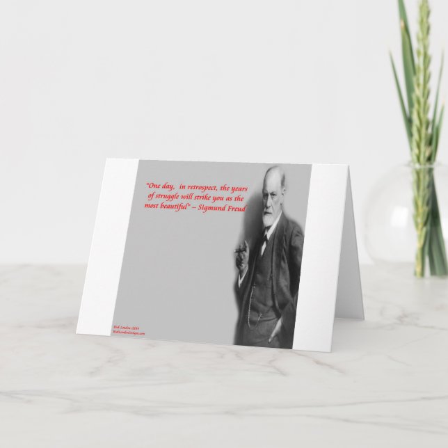 Sigmund Freud Famous "Struggle" Quote Card (Front)