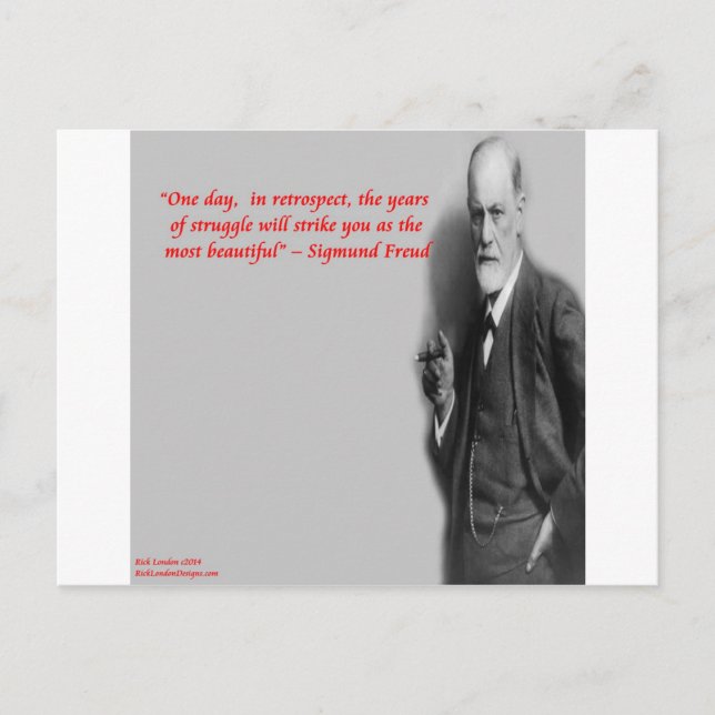 Sigmund Freud Famous "Struggle" Quote Postcard (Front)
