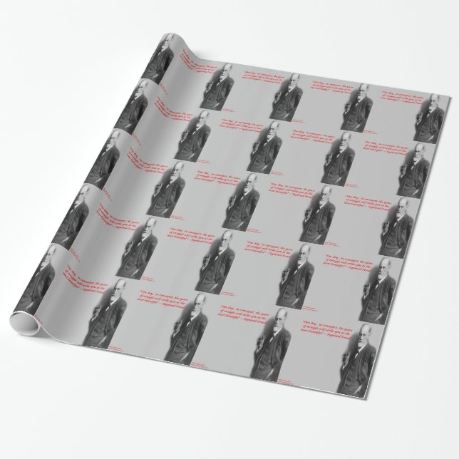 Sigmund Freud Famous "Struggle" Quote Wrapping Paper (Unrolled)