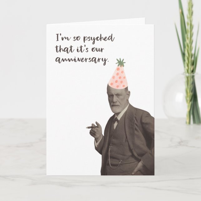 Sigmund Freud Funny Anniversary Card (Front)