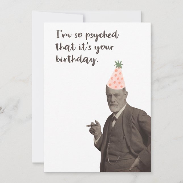 Sigmund Freud Funny Psychology Birthday Card (Front)