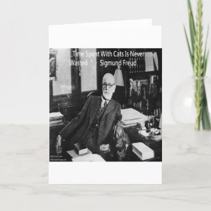 Sigmund Freud In His Office & Funny Cat Quote Card