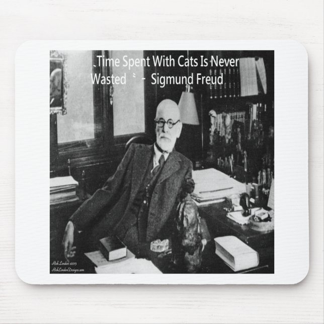 Sigmund Freud In His Office & Funny Cat Quote Mouse Mat (Front)