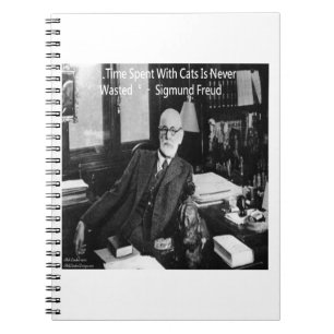 Sigmund Freud In His Office & Funny Cat Quote Notebook
