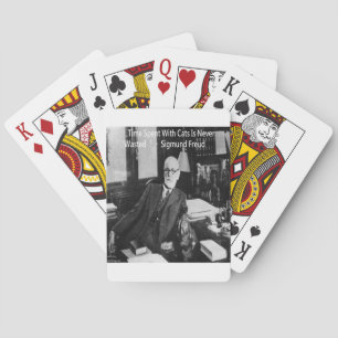 Sigmund Freud In His Office & Funny Cat Quote Playing Cards