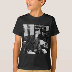 Sigmund Freud In His Office & Funny Cat Quote T-Shirt