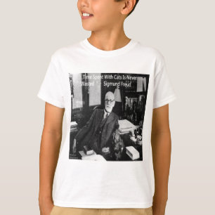 Sigmund Freud In His Office & Funny Cat Quote T-Shirt