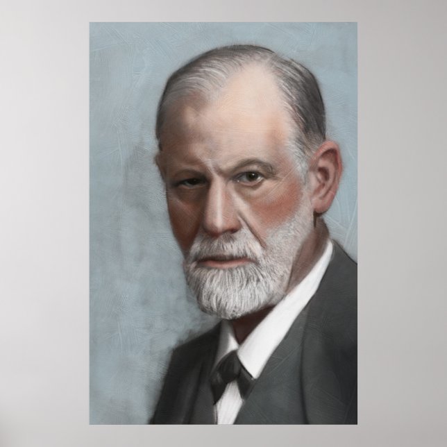 Sigmund Freud Psychologist Art Portrait Poster (Front)
