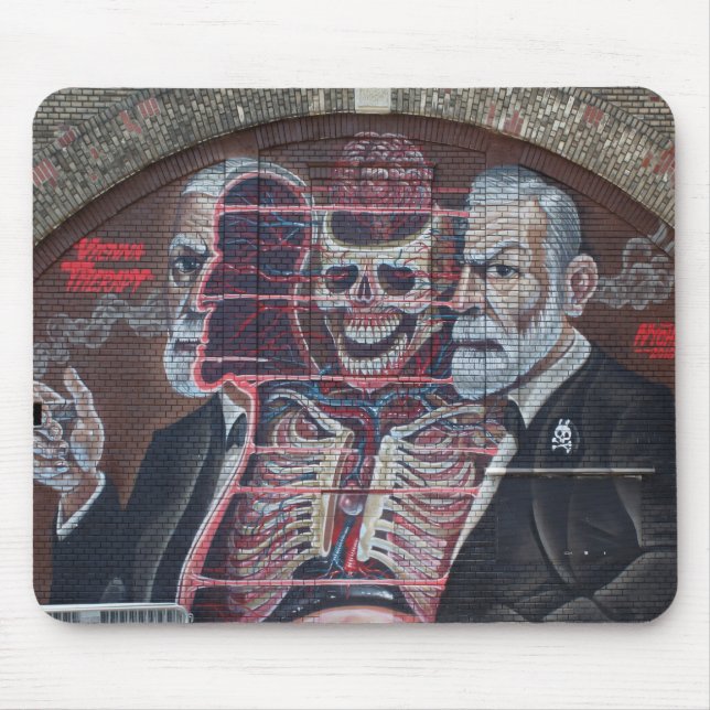Sigmund Freud Street Art Mouse Mat (Front)