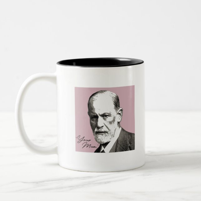 Sigmund Freud - Your Mum Two-Tone Coffee Mug (Left)