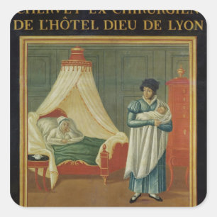 Sign advertising the services of a midwife square sticker