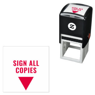 Sign All Copies clean minimalist clean arrow Self-inking Stamp