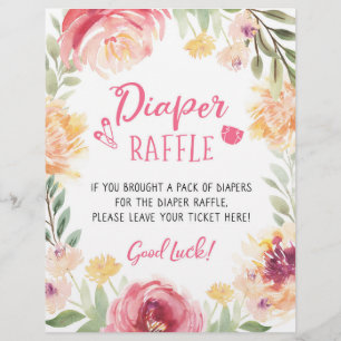 SIGN Diaper Raffle Baby Shower party Game
