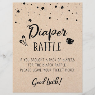 SIGN Diaper Raffle Baby Shower party Game