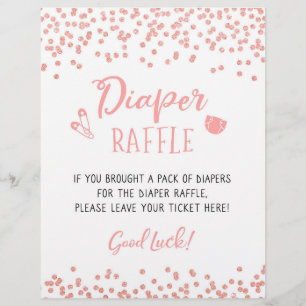 SIGN Diaper Raffle Baby Shower party Game