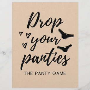 SIGN Drop your panties game, Bridal Shower