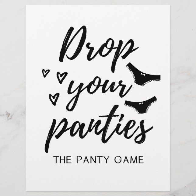 SIGN Drop your panties game, Bridal Shower (Front)