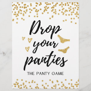 SIGN Drop your panties game, Bridal Shower