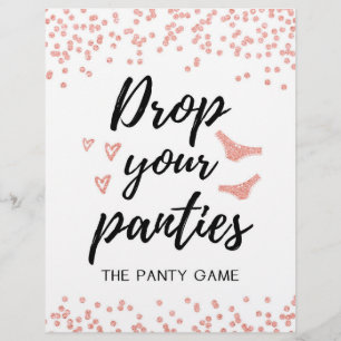 SIGN Drop your panties game, Bridal Shower