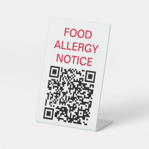 Sign - FOOD ALLERGY NOTICE QR Code