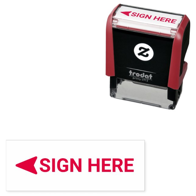 Sign Here Business Contract Signature Self-inking Stamp (In Situ)