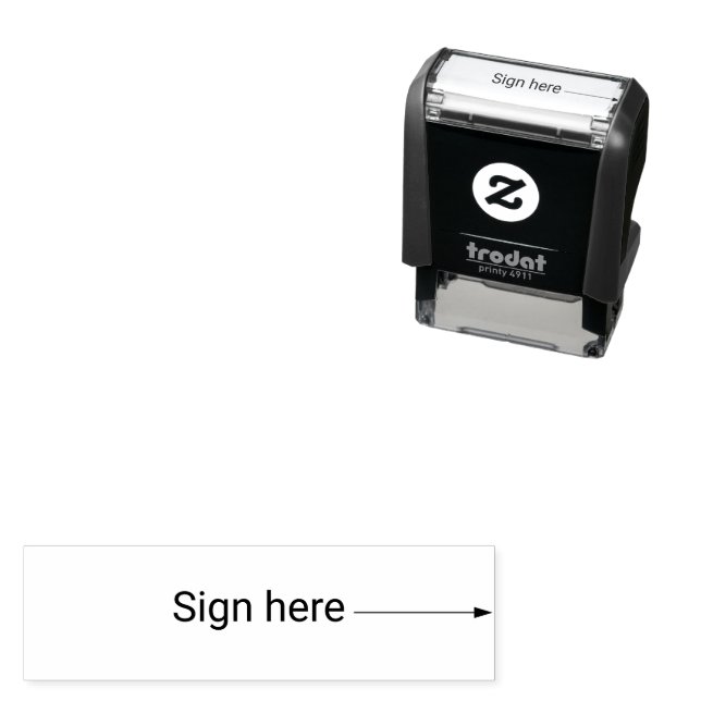 Sign here with Arrow Business Self-inking Stamp (In Situ)