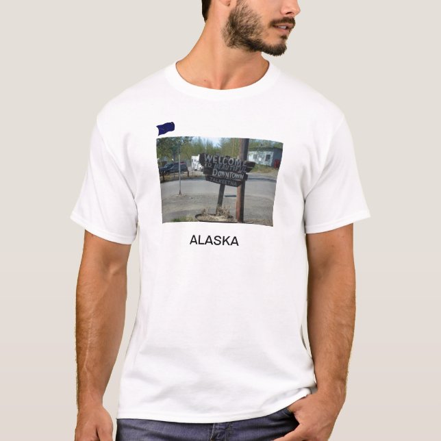Sign in downtown Talkeetna Alaska t-shirt (Front)