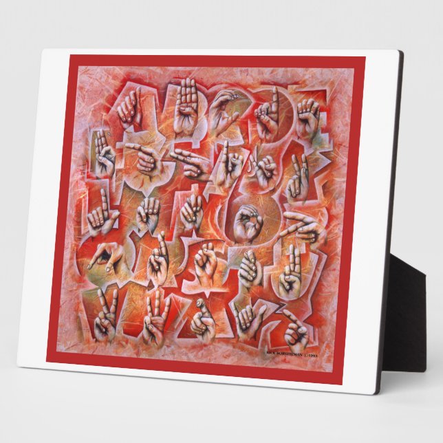 Sign Language Alphabet 2 plaque (Side)