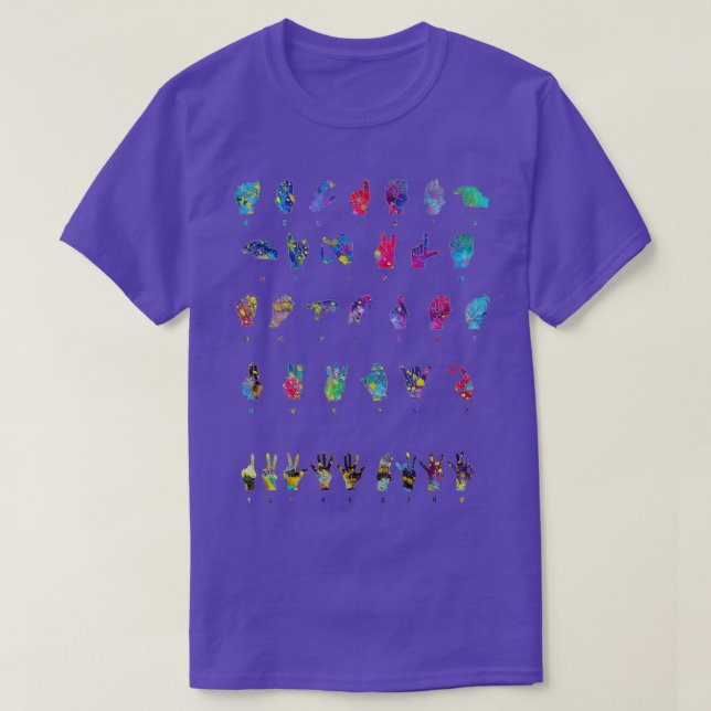 Sign Language Alphabet 3 T-Shirt (Design Front)