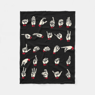 Sign Language - Alphabet A To Z Asl Deaf Awareness Fleece Blanket