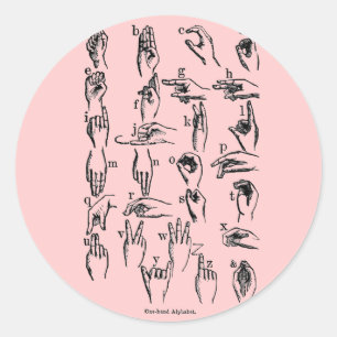 Sign Language Alphabet Classic Round Sticker