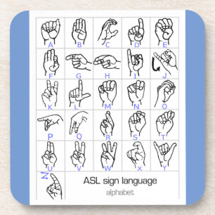 SIGN LANGUAGE ALPHABET coaster