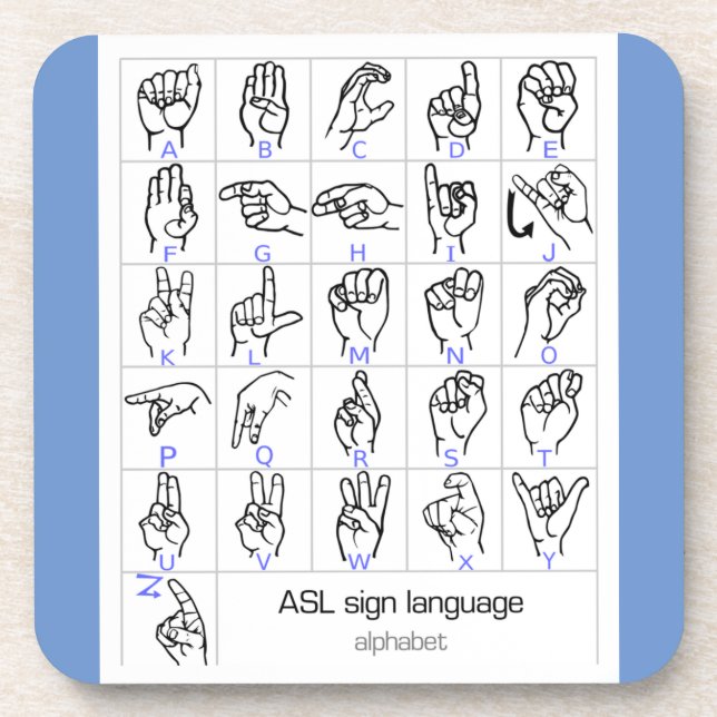 SIGN LANGUAGE ALPHABET coaster (Front)