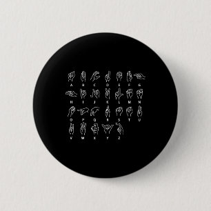 Sign Language Alphabet Deaf Mute Asl Deaf Awarenes 6 Cm Round Badge