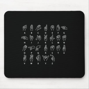 Sign Language Alphabet Deaf Mute ASL Deaf Awarenes Mouse Mat