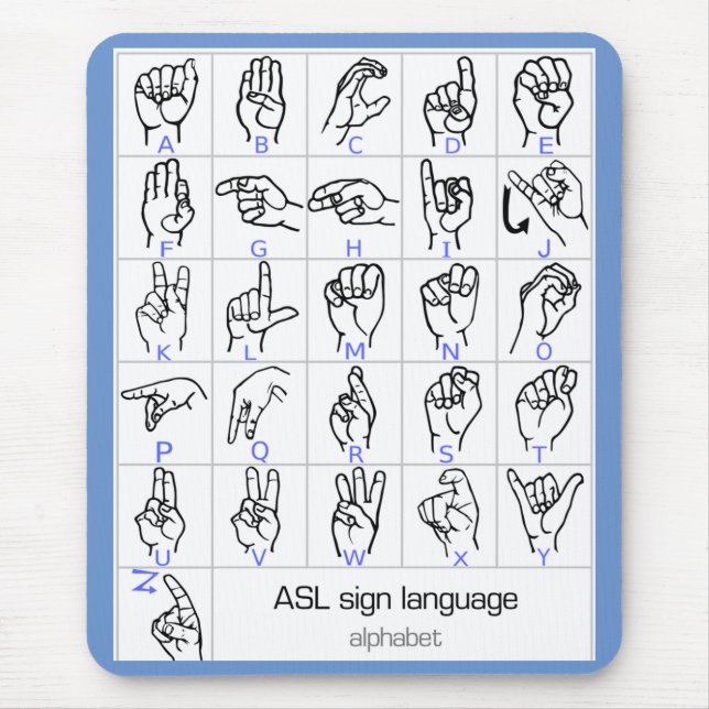 SIGN LANGUAGE ALPHABET mousepad (Front)